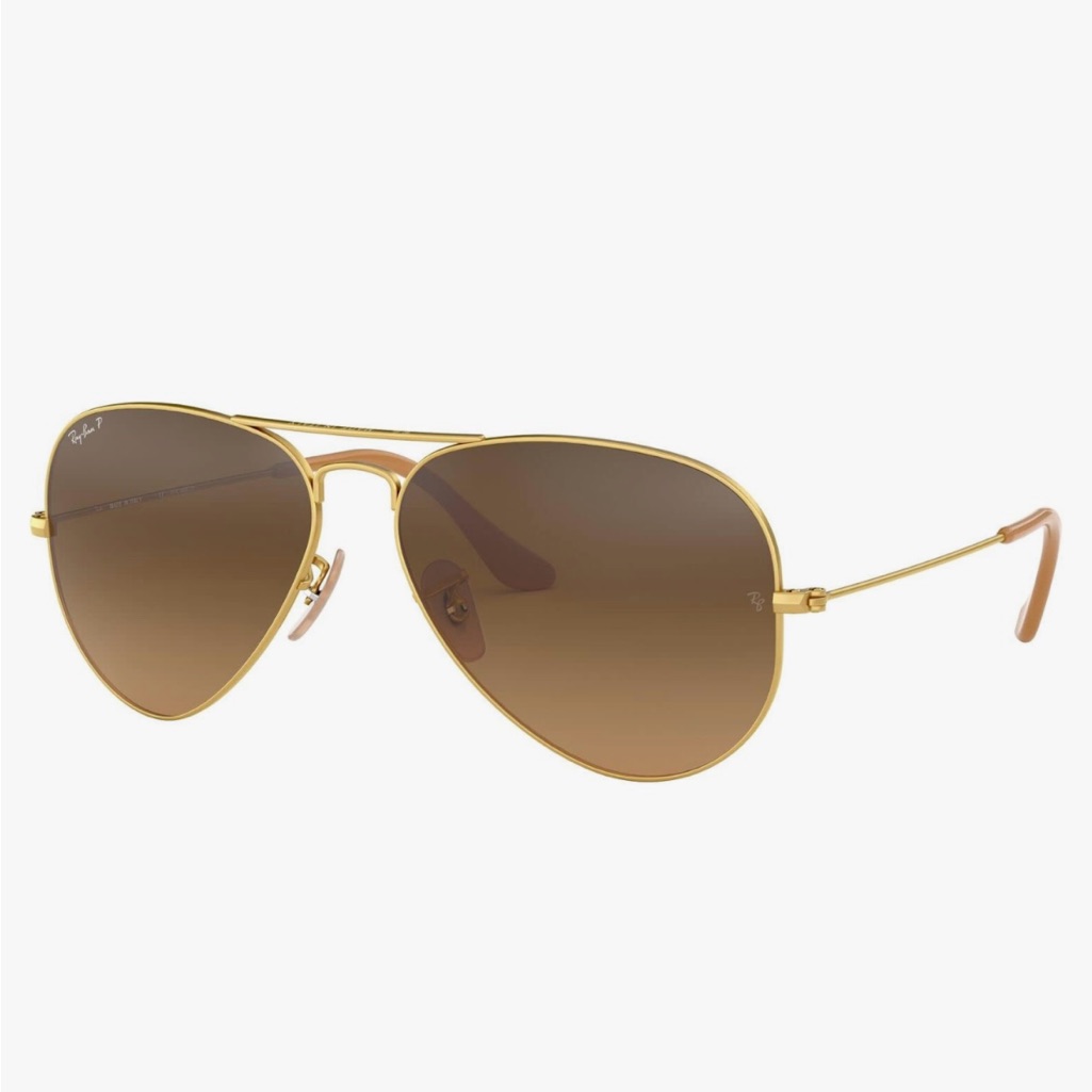 Ray-Ban Polarized Unisex Classic Gold Aviators With Brown Lenses Never Worn